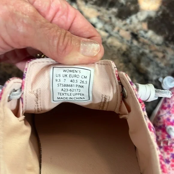 58. Sperry, Crest Vibe Floral Pink Boat Shoes Women’s Sz. 9.5 W. Leather laces - Picture 11 of 15